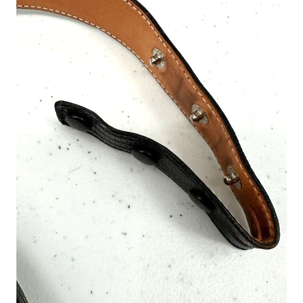 James‎ Reid Ltd. Womens Waist Belt Strap Black Reptile Genuine Leather Size 29